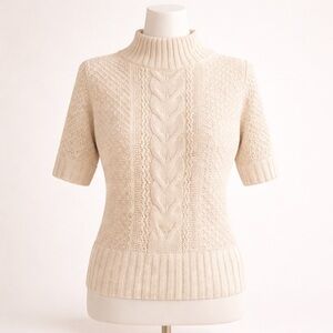 St. John Cream Cowl Neck Sweater